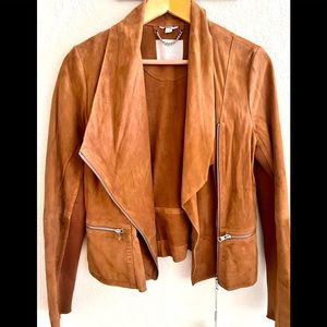 Soia & Kyo Suede Jacket in Amber Brown in size Small